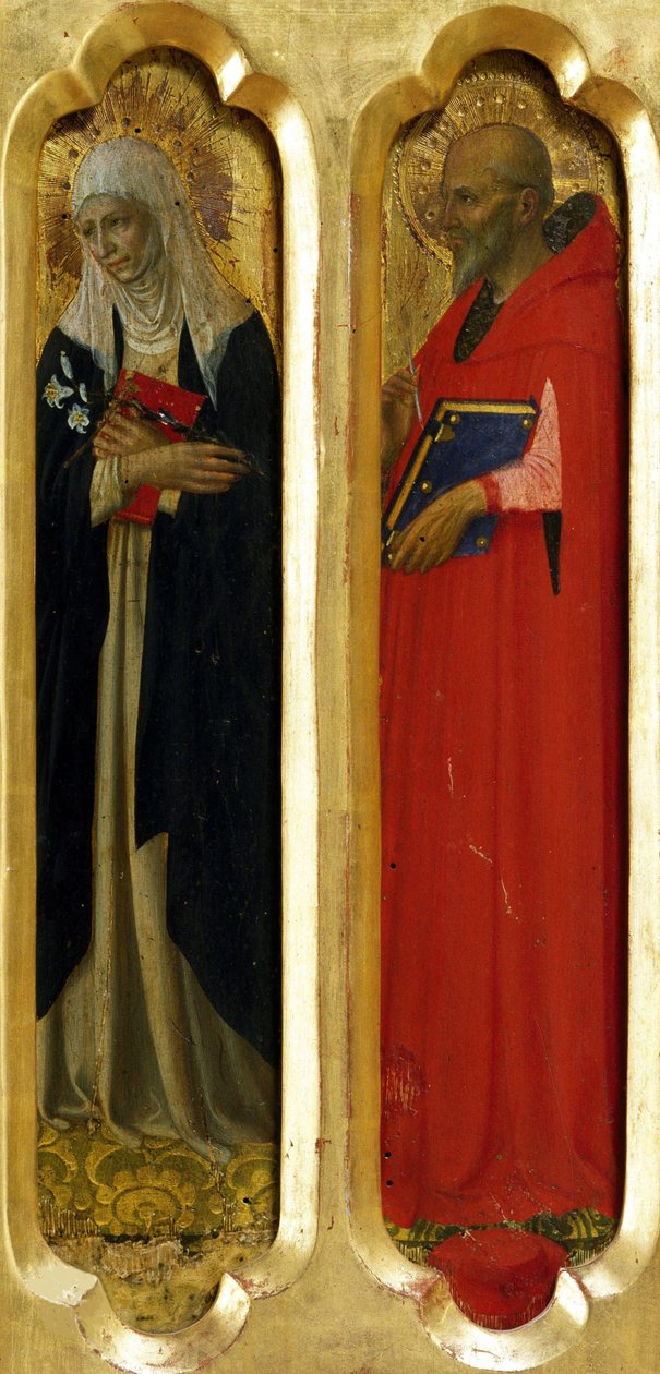 Sienai Szent Katalin és Szent Jeromos a perugiai oltárról, 1437 körül. alkotó: Fra Giovanni Angelico da Fiesole