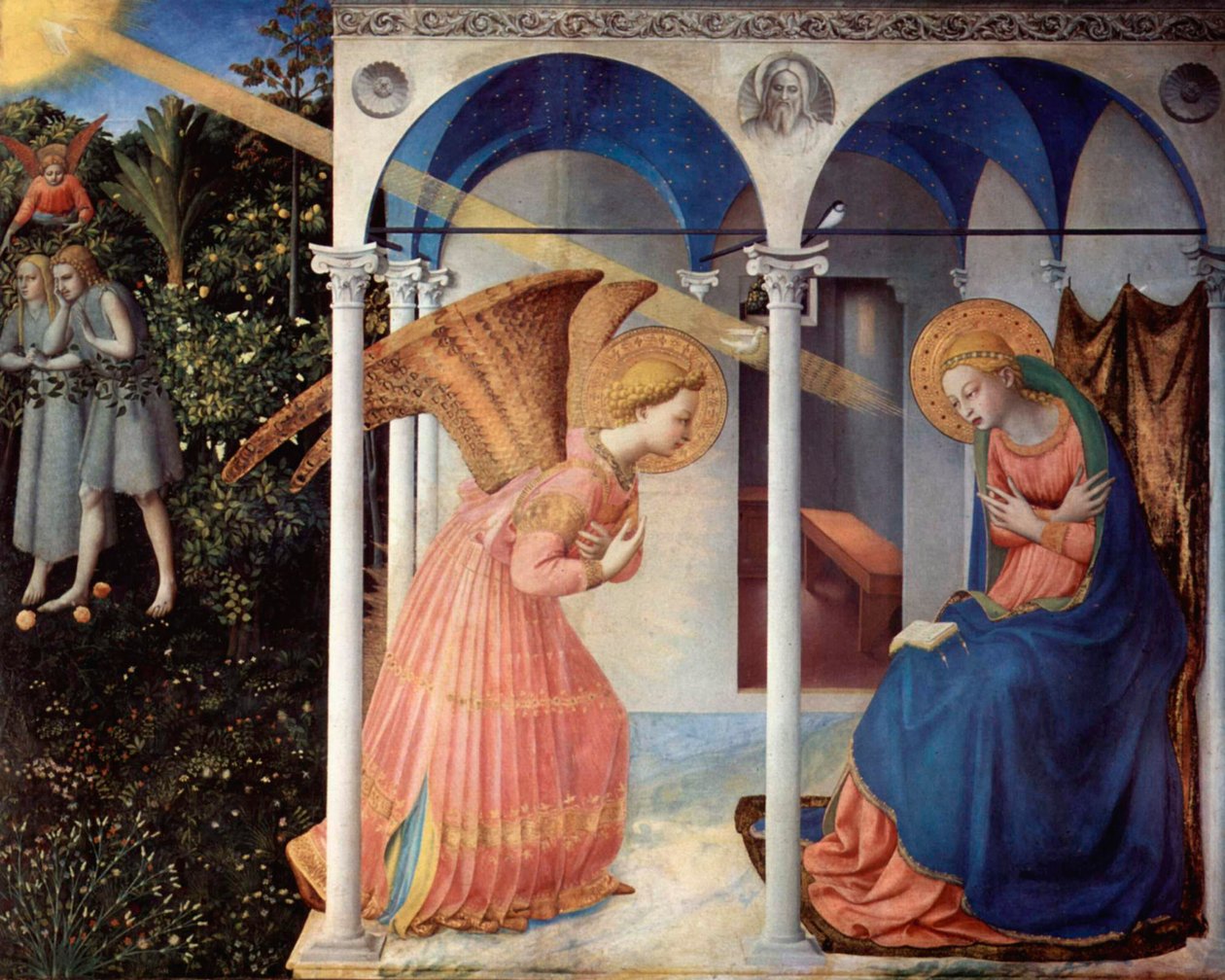 Az Angyali üdvözlet”, 1430-1432. alkotó: Fra Giovanni Angelico da Fiesole