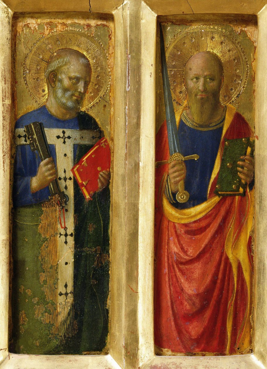 Péter és Pál apostolok a perugiai oltárról, 1437 körül. alkotó: Fra Giovanni Angelico da Fiesole