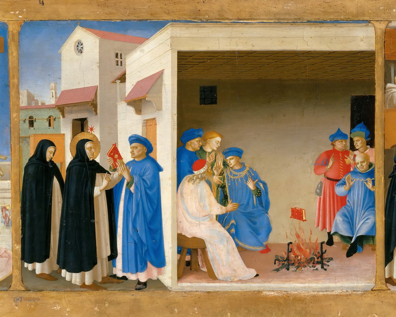 Szent Domonkos vitája és a Retabella Predella könyvének csodája A koronázás alkotó: Fra Giovanni Angelico da Fiesole