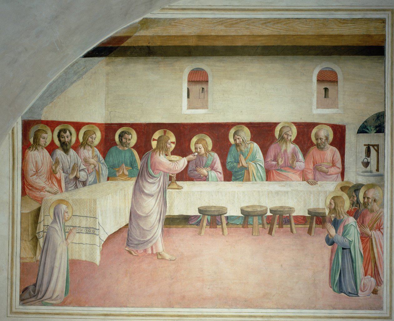 A szentáldozás és az utolsó vacsora alkotó: Fra Giovanni Angelico da Fiesole