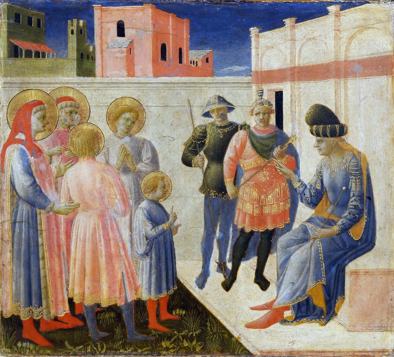 Cosmas és Damian szentek testvéreikkel Lysias prokonzul előtt..., c. 1440. alkotó: Fra Giovanni Angelico da Fiesole