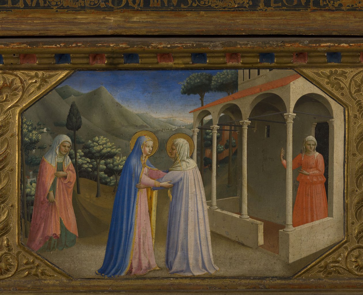A látogatás Az Angyali üdvözlet retable 5 Predella jelenettel, 1430-1432 alkotó: Fra Giovanni Angelico da Fiesole