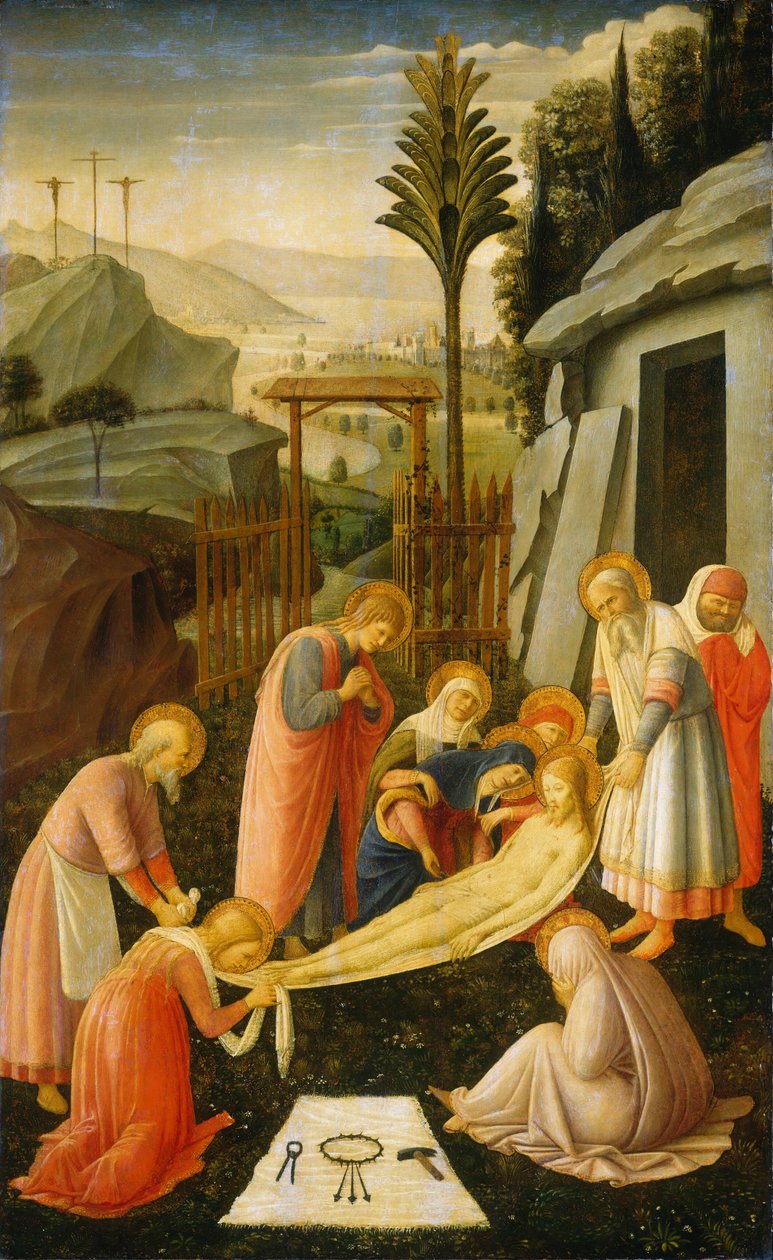 Krisztus temetése, 1450 körül (tempera, nyárfa tábla) alkotó: Fra & Lippi F (c.1406-69) Angelico