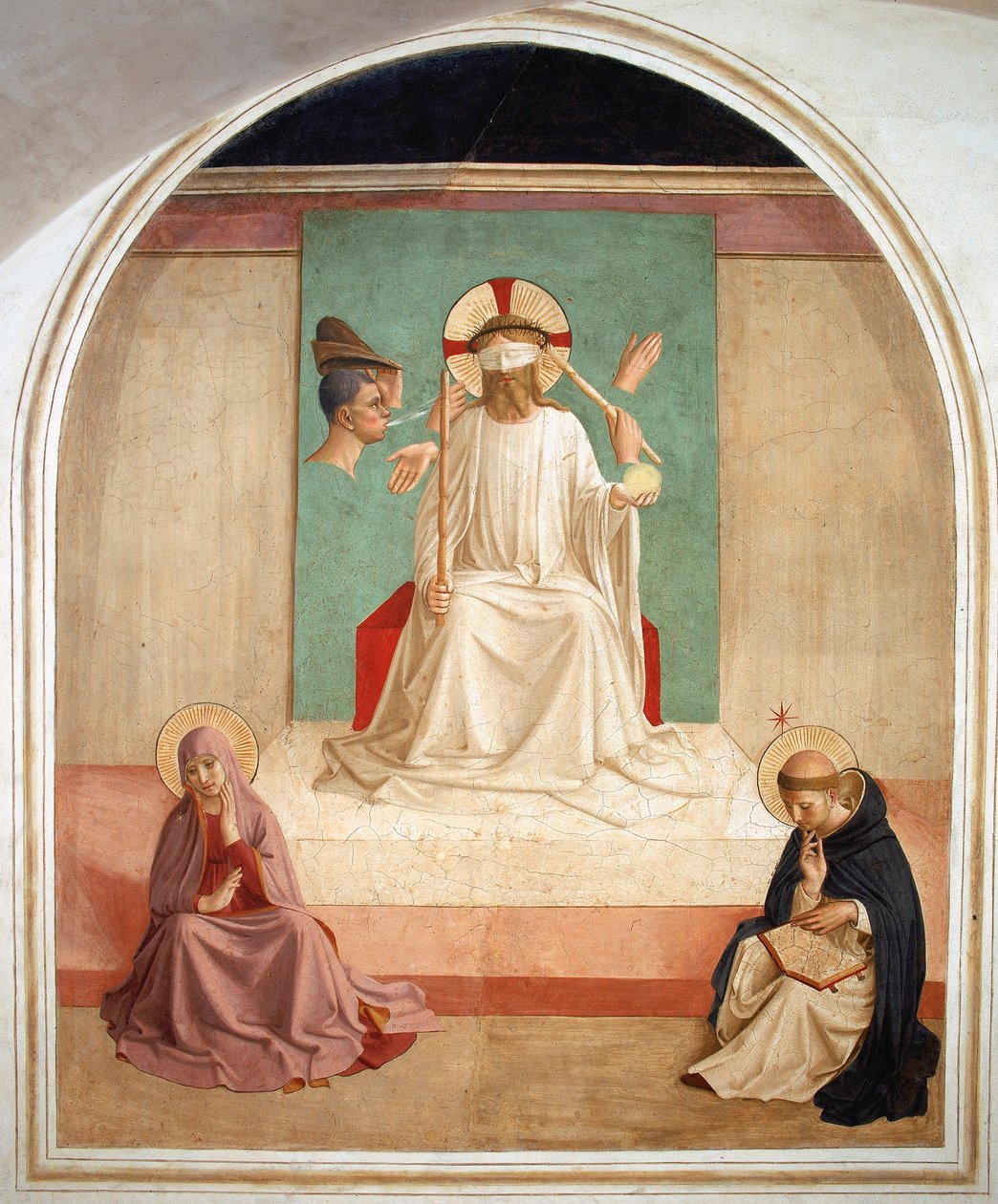 Krisztus kigúnyolt a Szűzanya és Szent Domonkos jelenlétében alkotó: Fra school of Angelico