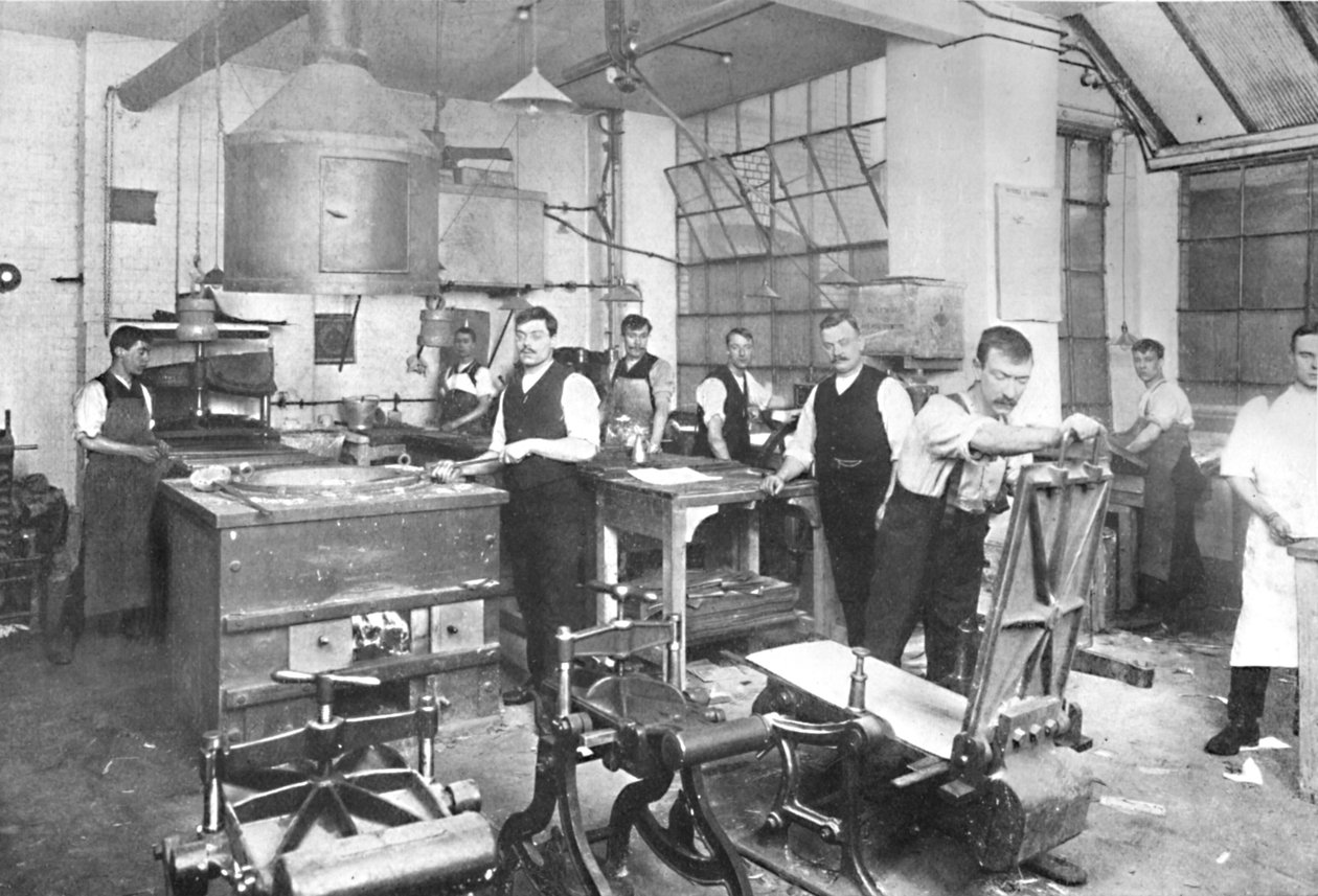 Dalziel Foundry Limited. - Earl Street helyiségei. Öntő- és öntőüzem, valamint személyzet, 1909. alkotó: Fradelle and Young