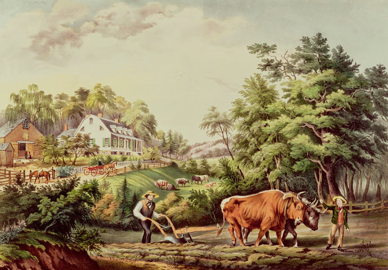 American Farm Scenes, vésette Nathaniel Currier (1813-98) pub. Írta: Currier és Ives, New York alkotó: Frances Flora Bond Palmer