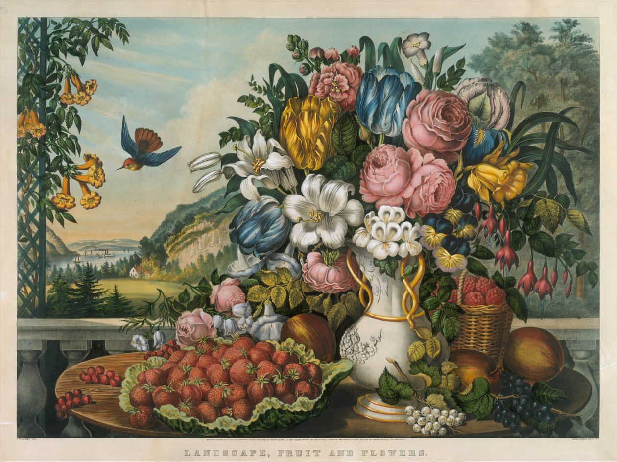 Táj, gyümölcs és virág, 1862 alkotó: Frances Flora Bond Palmer