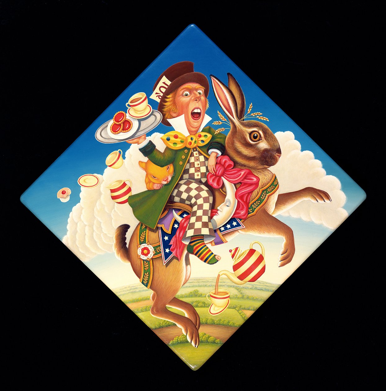 Mad Tea Party, 2008 (olaj és tempera a panelen) alkotó: Frances Broomfield