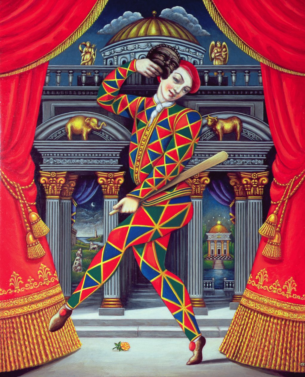 Harlequin a Gates of Horn and Ivory, 2007 (olaj és tempera a panelen) alkotó: Frances Broomfield