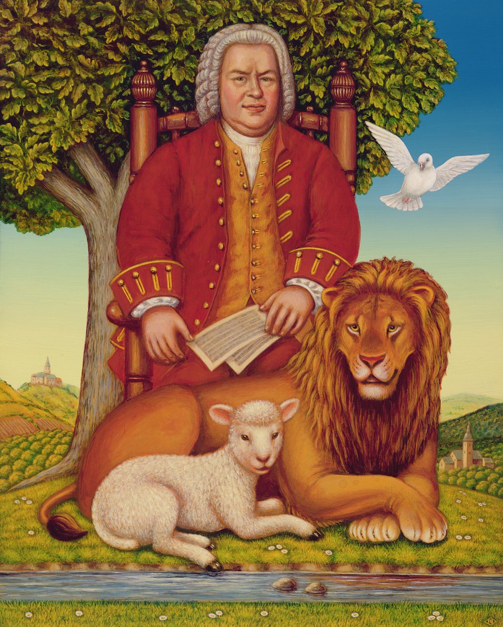 J.S. Bach (1685-1750) Békés királyság, 2000 (olaj és tempera a táblán) alkotó: Frances Broomfield