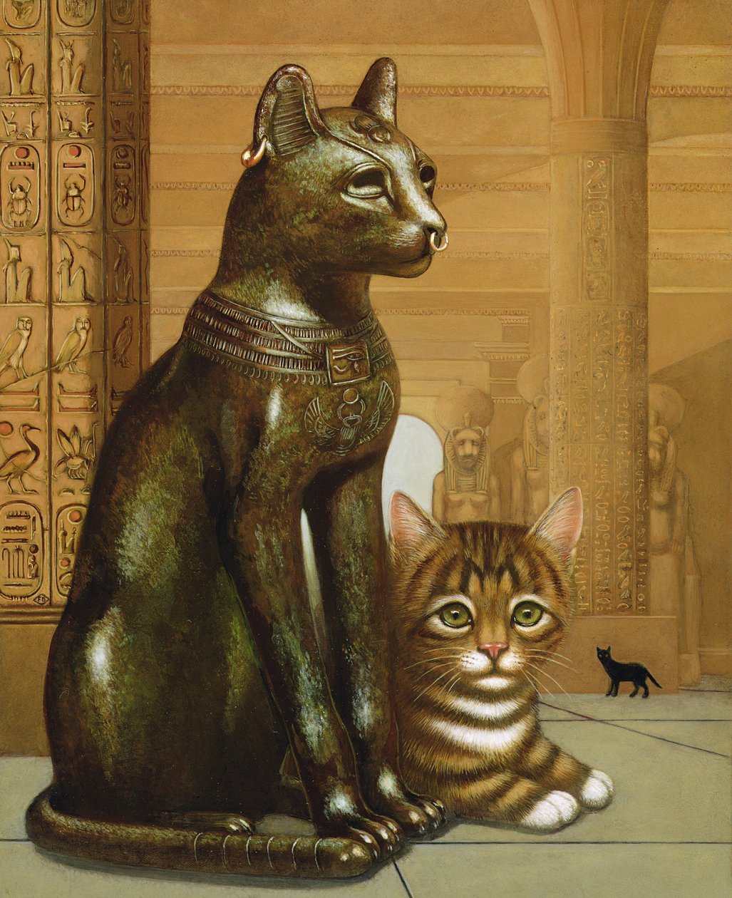 Mike, a British Museum Kitten, 1995 (olaj és tempera a panelen) alkotó: Frances Broomfield