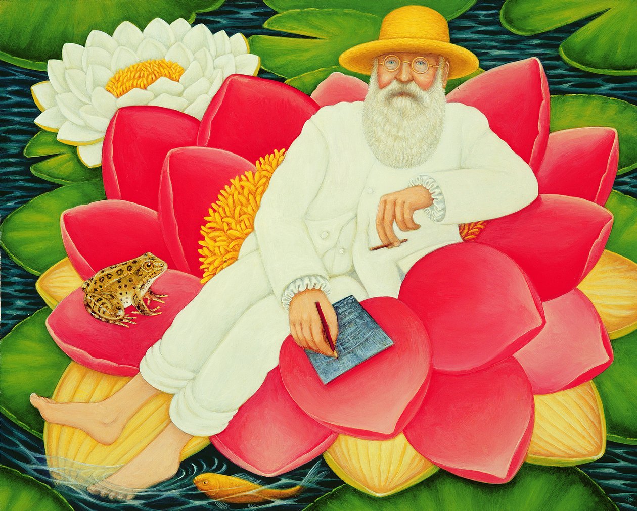 Monet tavirózsái, 1996 (olaj és tempera a panelen) alkotó: Frances Broomfield