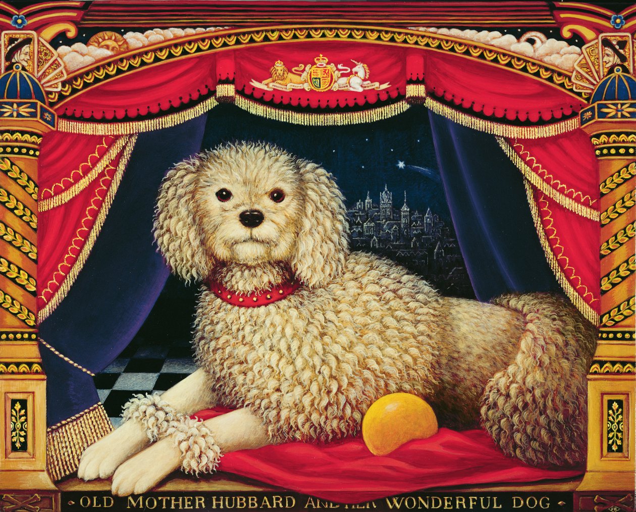 Old Mother Hubbards Wonderful Dog, 1998 (olaj és tempera a panelen) alkotó: Frances Broomfield