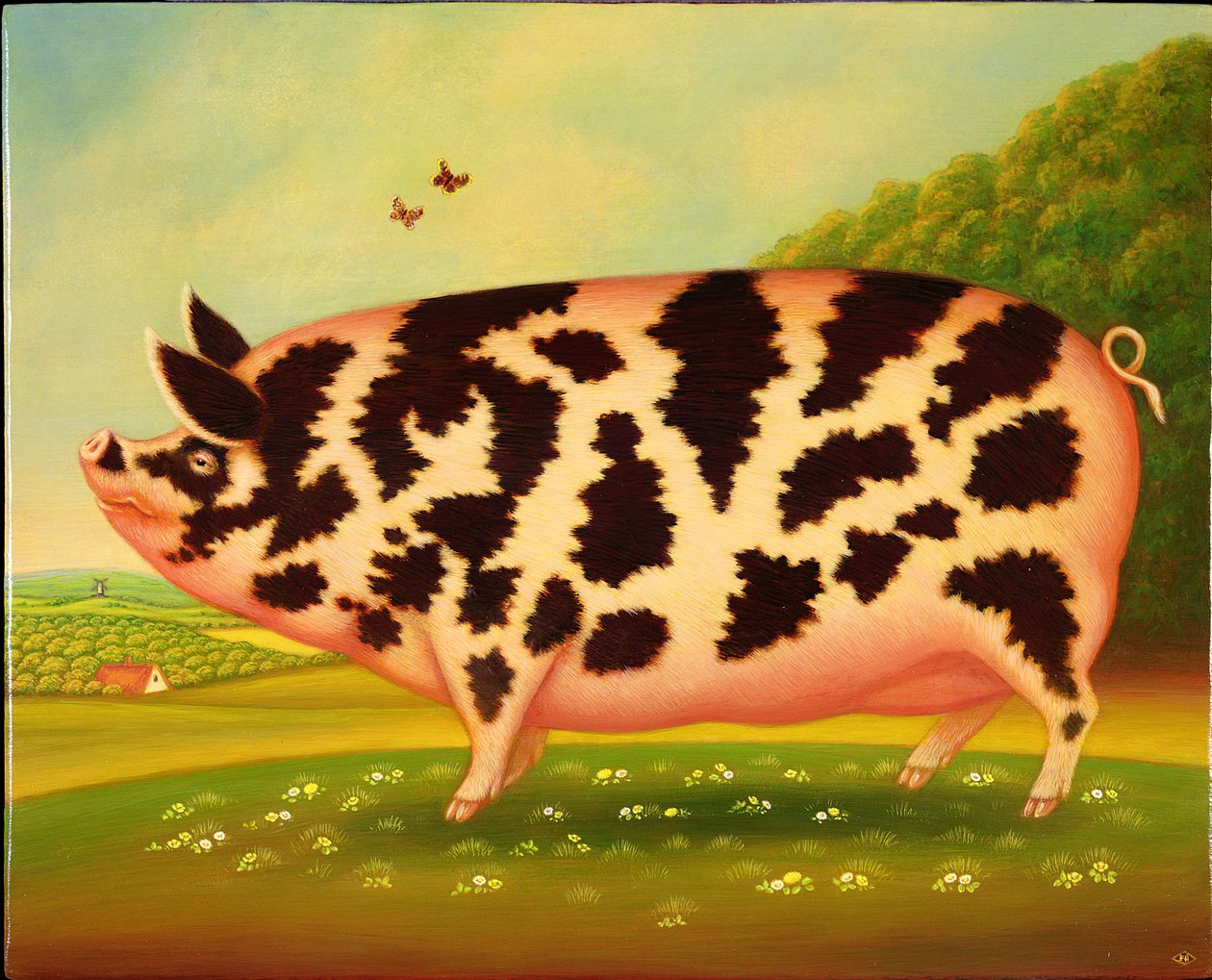 Old Spot Pig, 1998 (olaj és tempera a panelen) alkotó: Frances Broomfield
