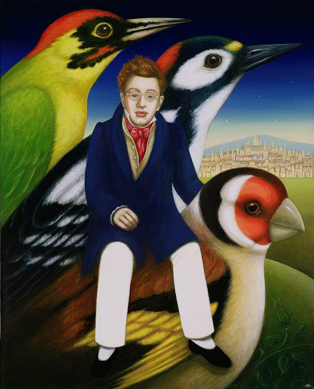 Schubert és a madarak nyelve, 2000 (olaj és tempera a panelen) alkotó: Frances Broomfield