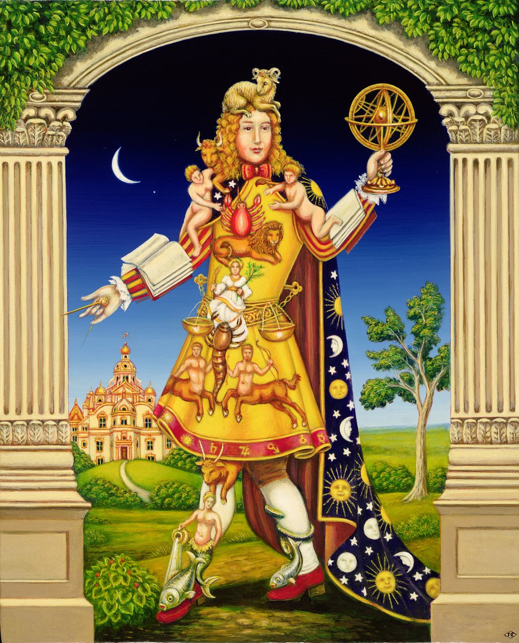 The Astrologers Garden, 2000 (olaj és tempera a panelen) alkotó: Frances Broomfield