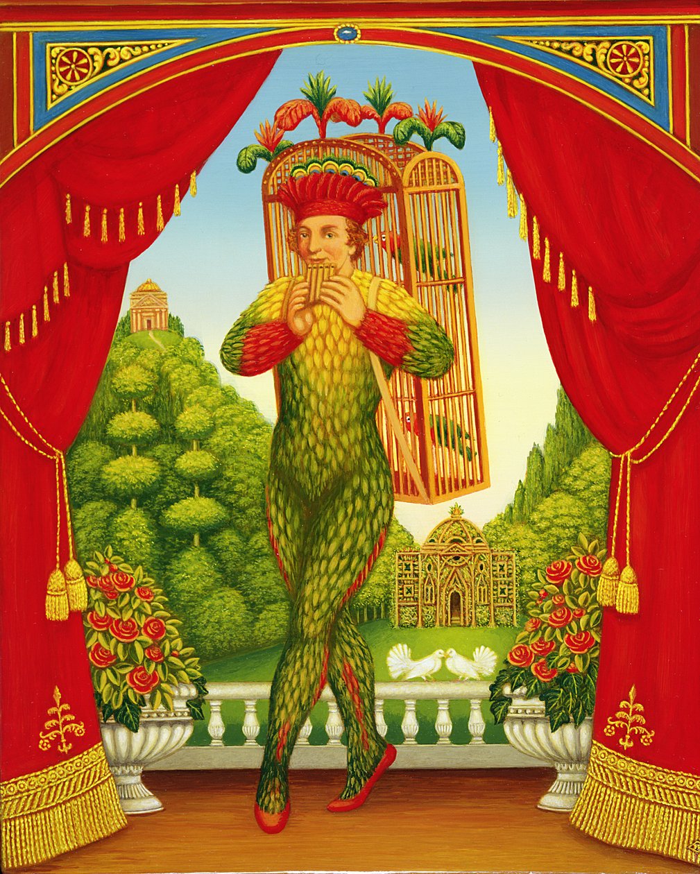 Varázsfuvola, 1998 (olaj és tempera a panelen) alkotó: Frances Broomfield