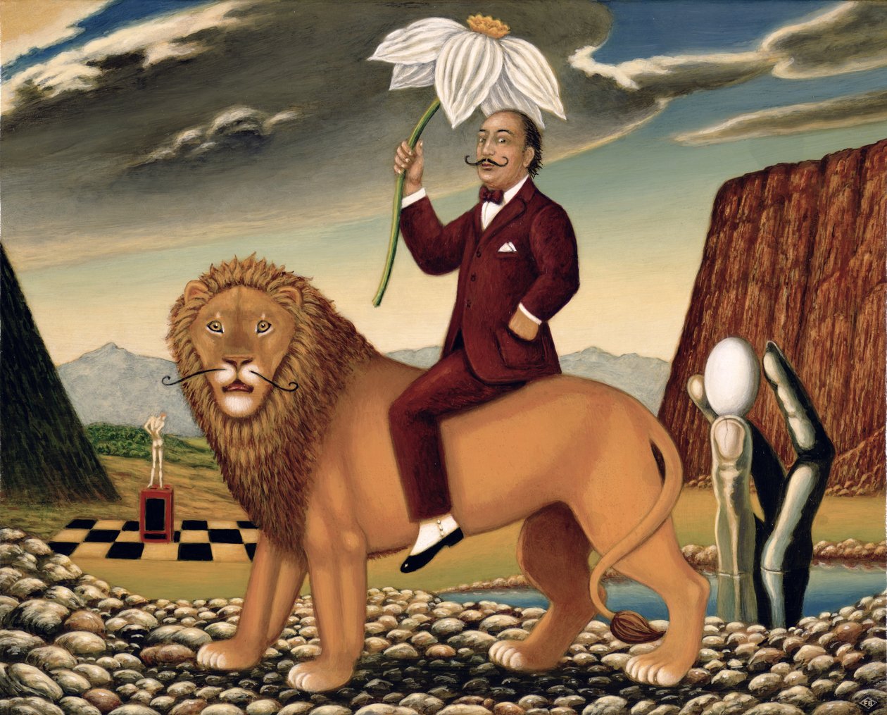 The Metamorphosis of a Narcissist, 1999 (olaj és tempera a panelen) alkotó: Frances Broomfield
