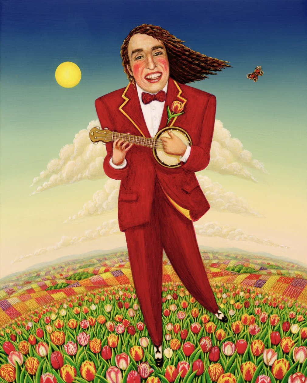 Lábujjhegy a tulipánokon keresztül, 2000 (olaj és tempera a panelen) alkotó: Frances Broomfield