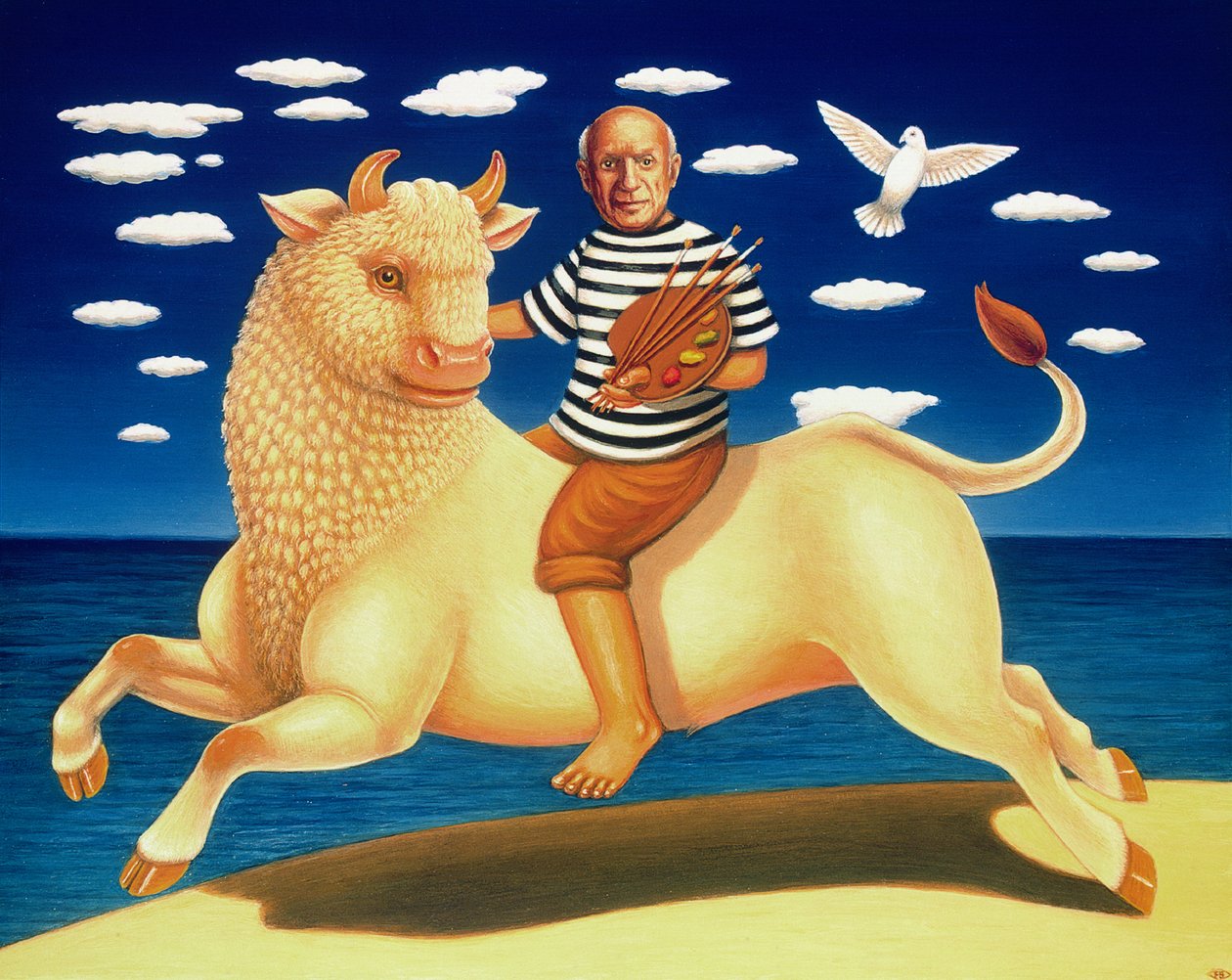 Yo Picasso, 2003 (olaj és tempera a panelen) alkotó: Frances Broomfield