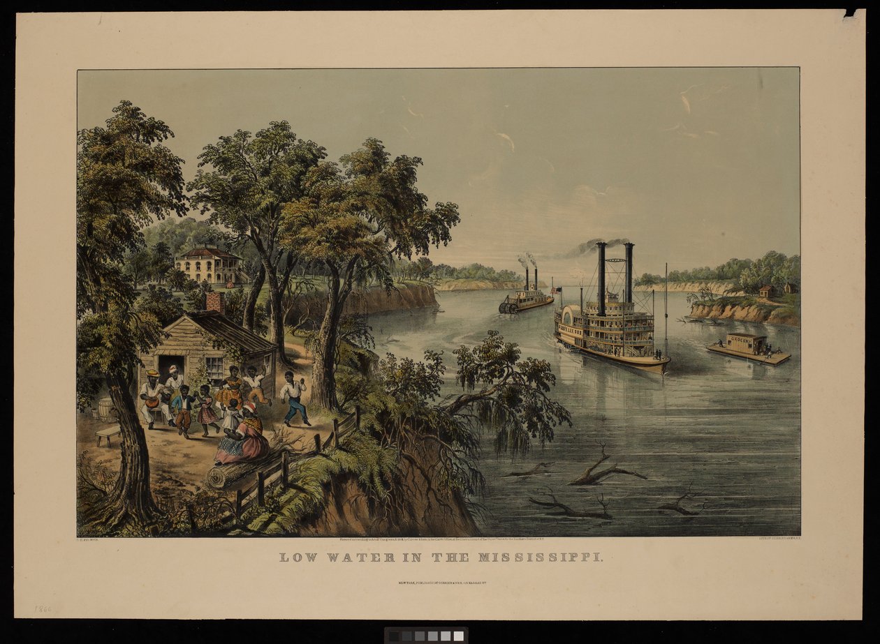 Alacsony vízállás a Mississippin Robert E Lee alkotó: Frances Flora Bond (c.1812 76) (after) Palmer