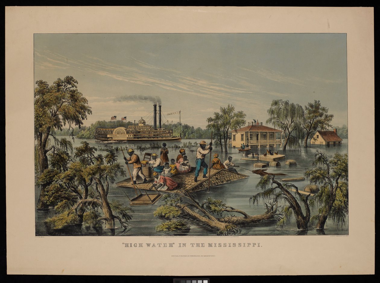 Magas vízállás a Mississippin alkotó: Frances Flora Bond (c.1812 76) Palmer