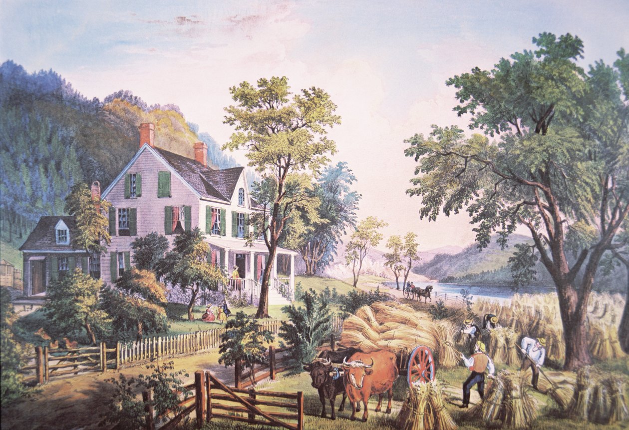 Amerikai farm jelenet alkotó: Frances Flora Bond (c.1812 76) Palmer