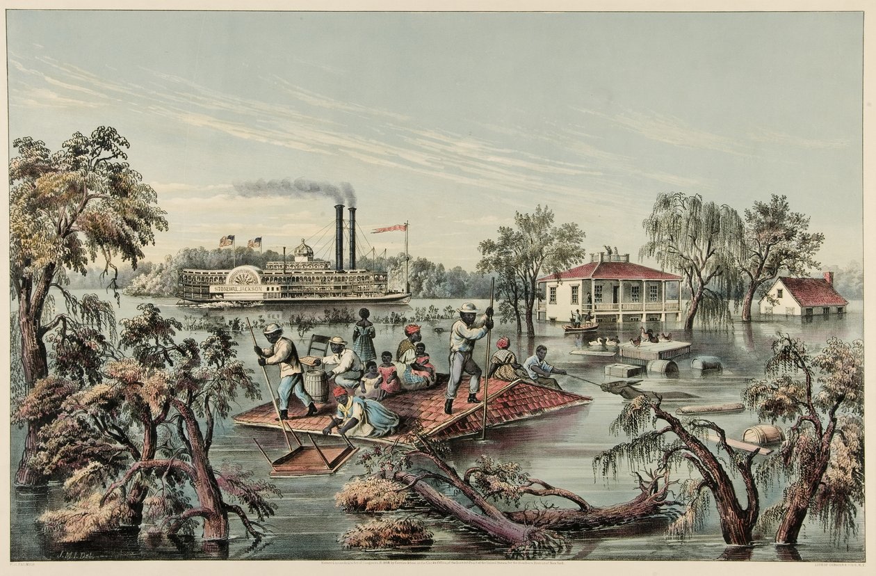 High Water in the Mississippi, pub.1868 alkotó: Frances Flora Bond Palmer