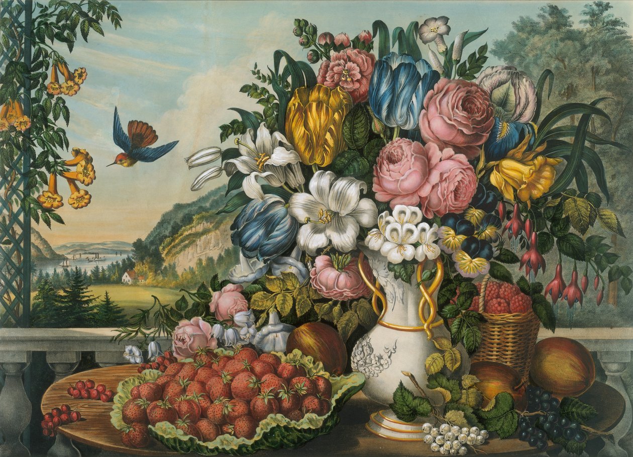 Táj - Gyümölcs és virág, 1862. alkotó: Frances Flora Bond Palmer