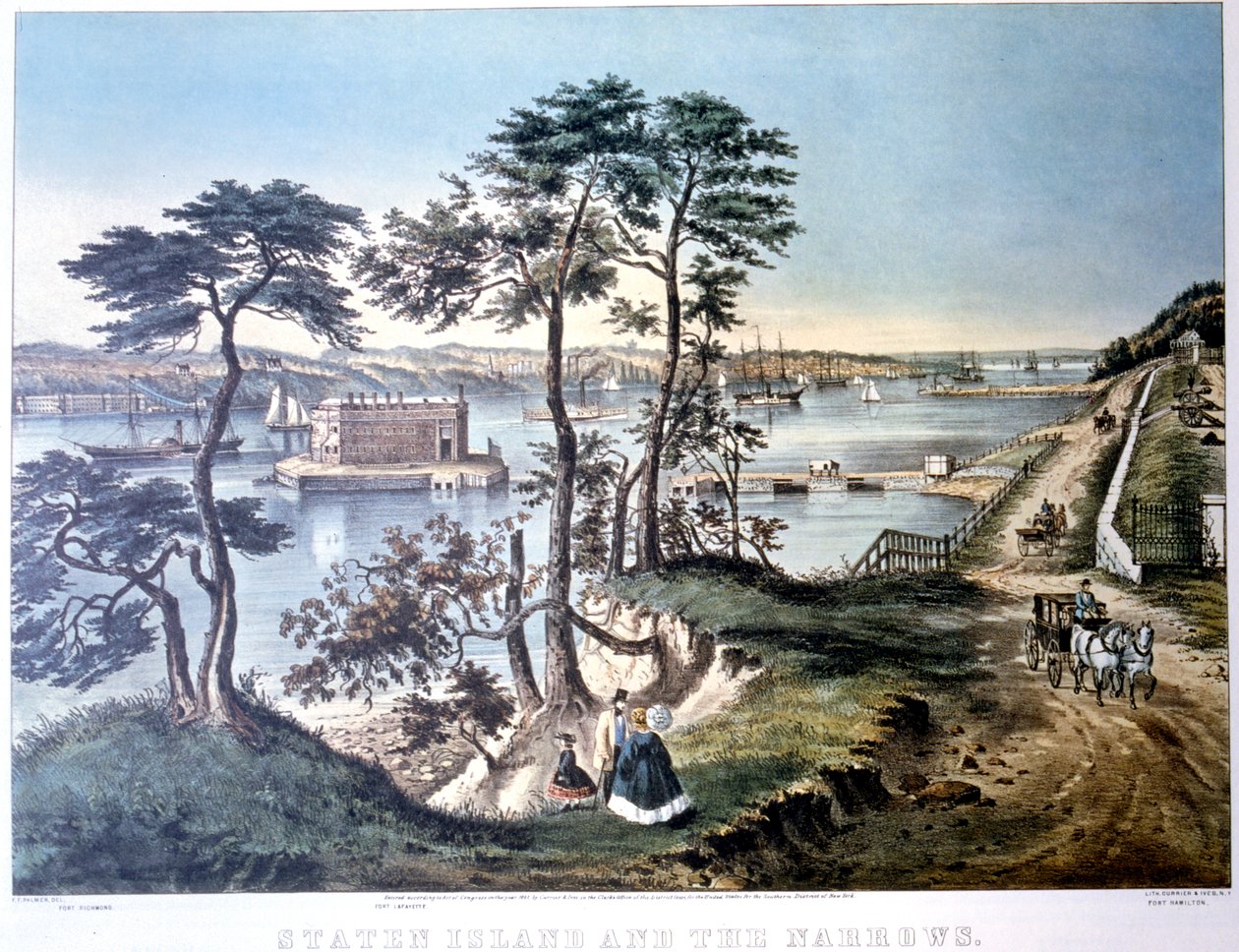Staten Island and the Narrows, New York, USA, c1834-c1876 alkotó: Frances Flora Bond Palmer
