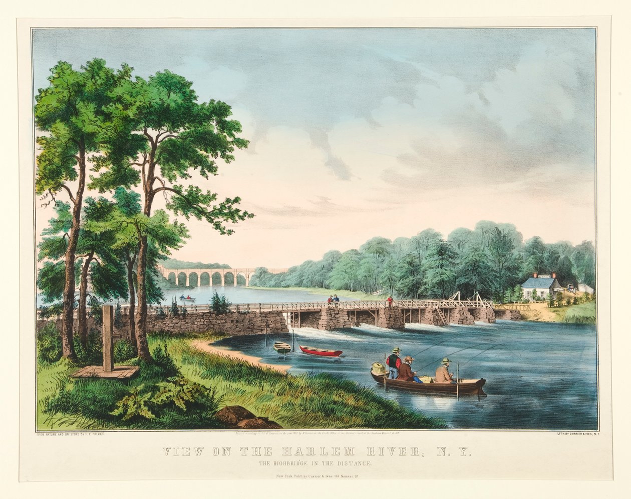 Kilátás a Harlem folyóra, N.Y. alkotó: Frances Flora Bond Palmer