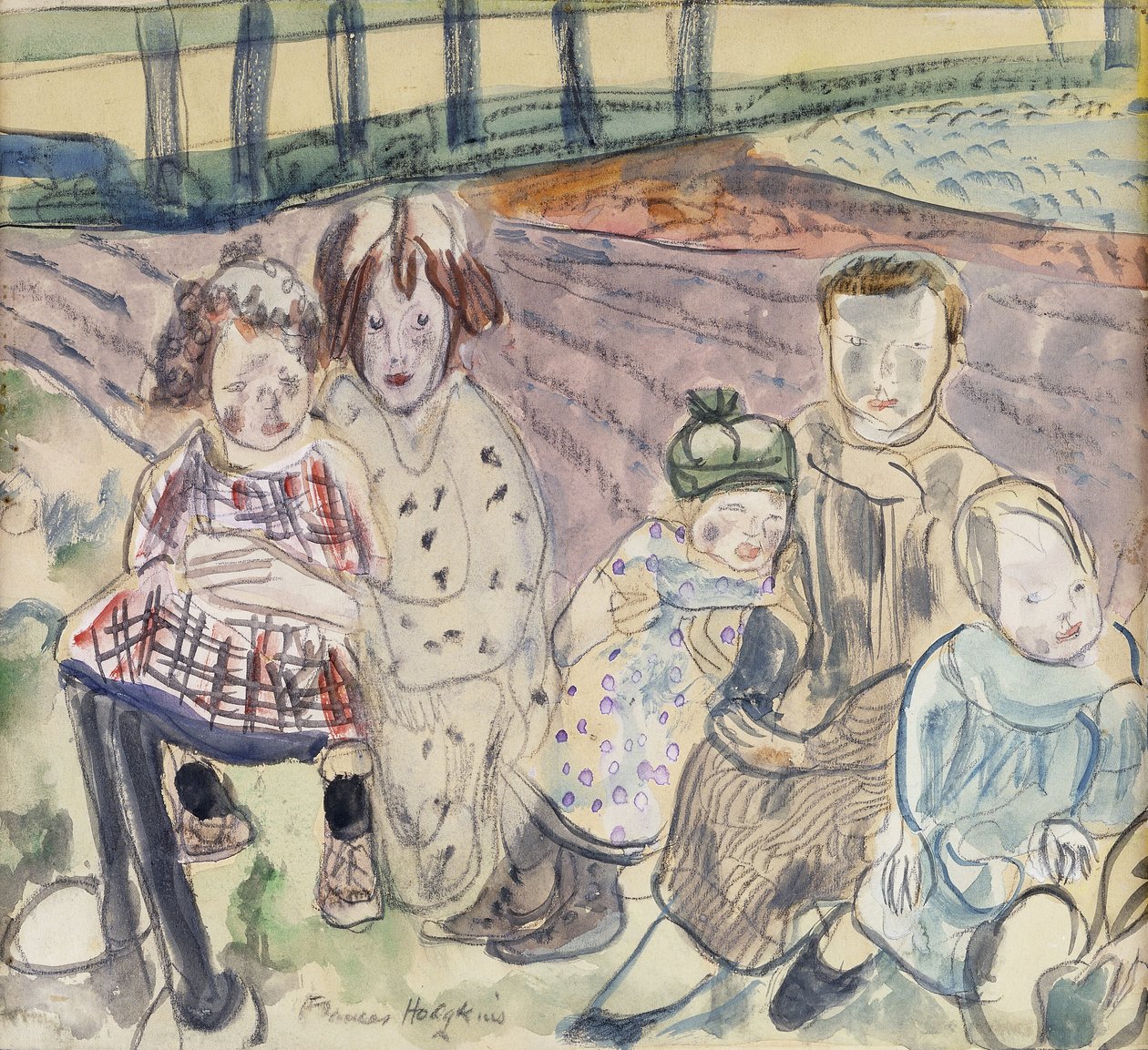 Parasztcsalád alkotó: Frances Hodgkins