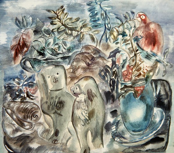 Egy elrendezés, 1935 körül (akvarell ceruzával, papíron) alkotó: Frances Hodgkins