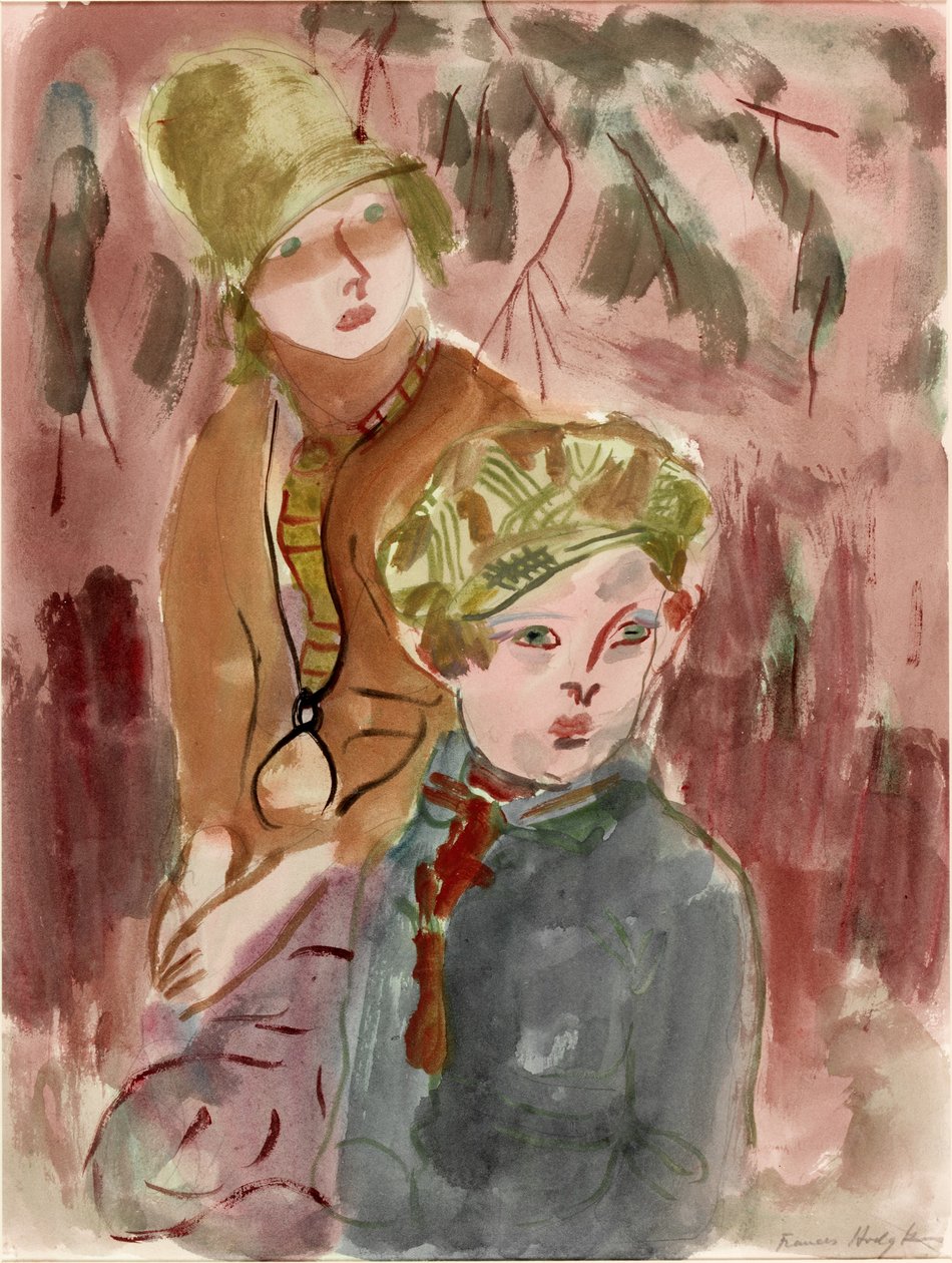 Fiú és lány (testszín papíron) alkotó: Frances Hodgkins