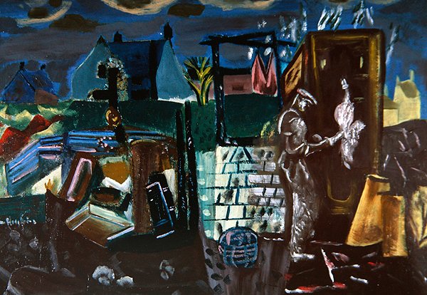 Outhouses, 1935 körül (olaj, vászon) alkotó: Frances Hodgkins