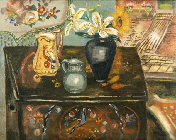 A festett láda (olaj a panelen) alkotó: Frances Hodgkins