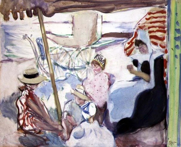 Piknik, 1914 körül (akvarell, papír) alkotó: Frances Hodgkins