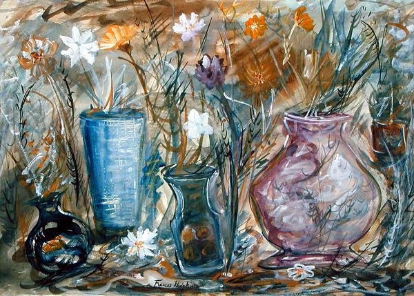 Virágvázák (akvarell papíron) alkotó: Frances Hodgkins