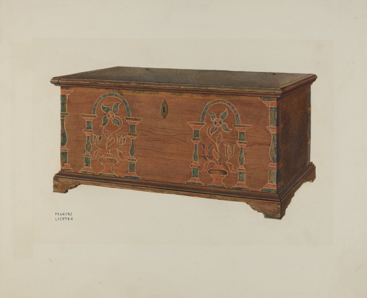 Pa. Német Dower Chest alkotó: Frances Lichten