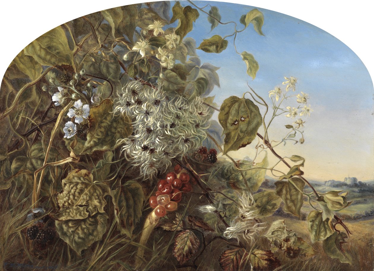 Egy őszi sövény Carisbrooke közelében, 1864 alkotó: Frances Minns