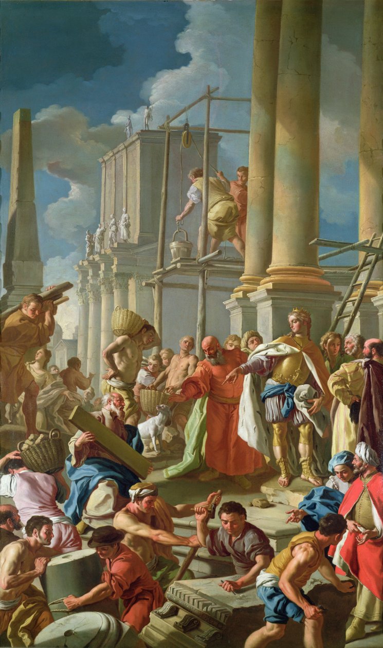 Klasszikus építkezési jelenet alkotó: Francesco de Mura