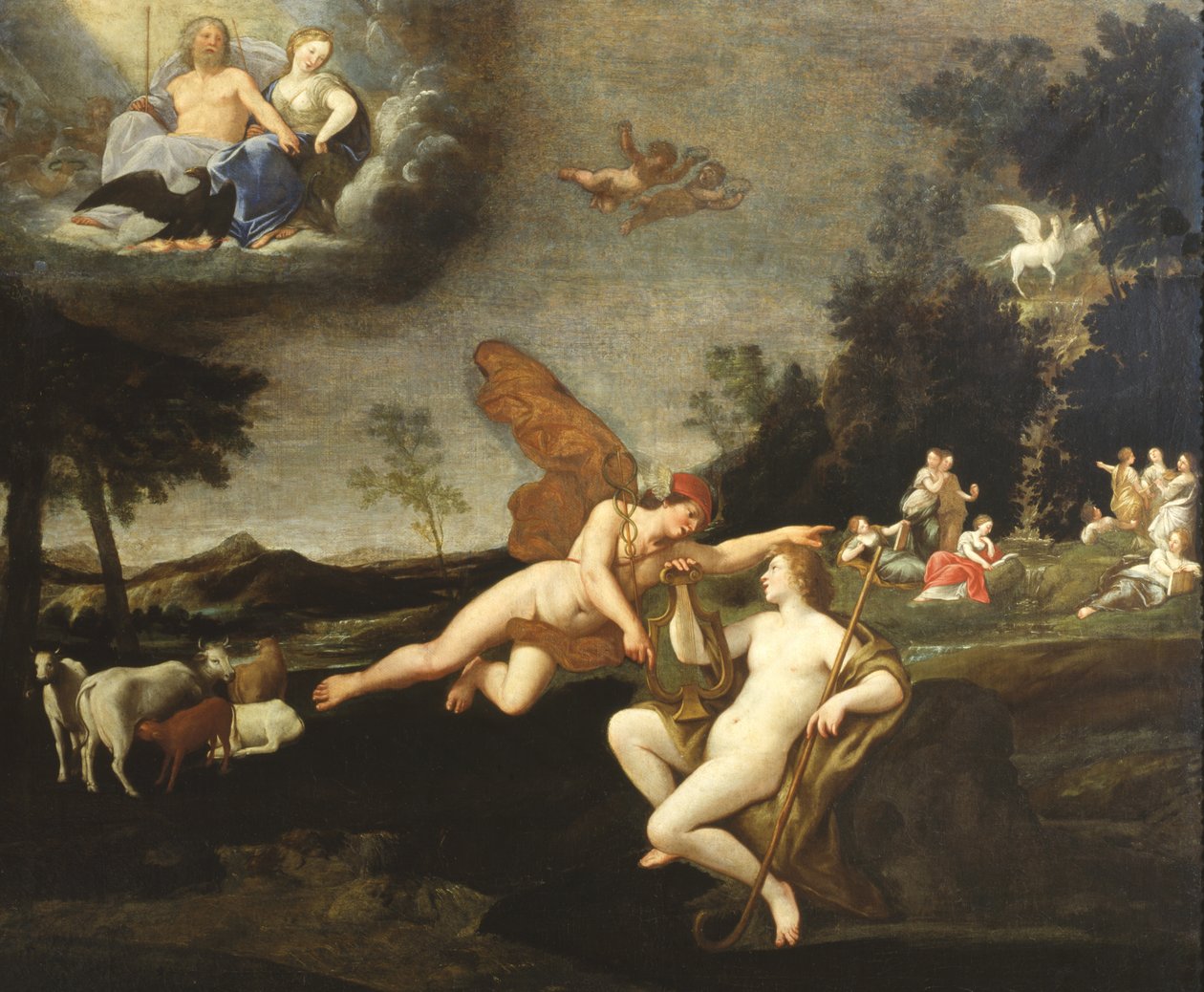 Merkúr és Apollo alkotó: Francesco Albani