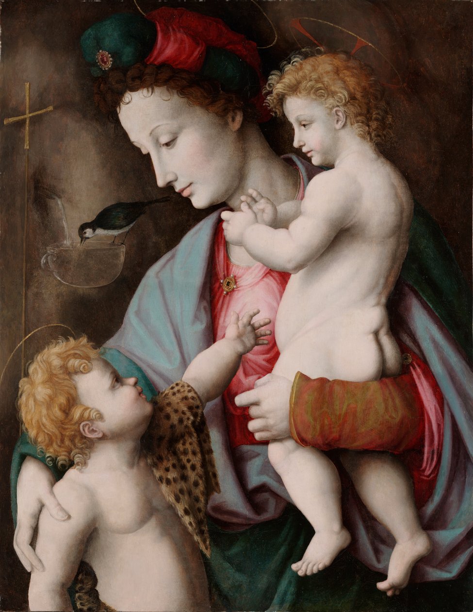 Madonna és gyermeke Szent Jánossal alkotó: Francesco Ubertini Bacchiacca