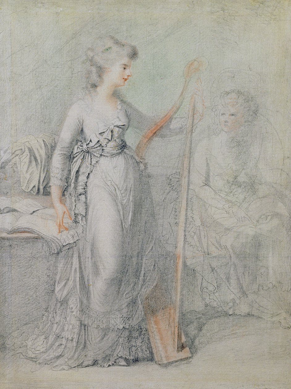Georgiana, Devonshire hercegnője (fekete ólom és vörös kréta) alkotó: Francesco Bartolozzi