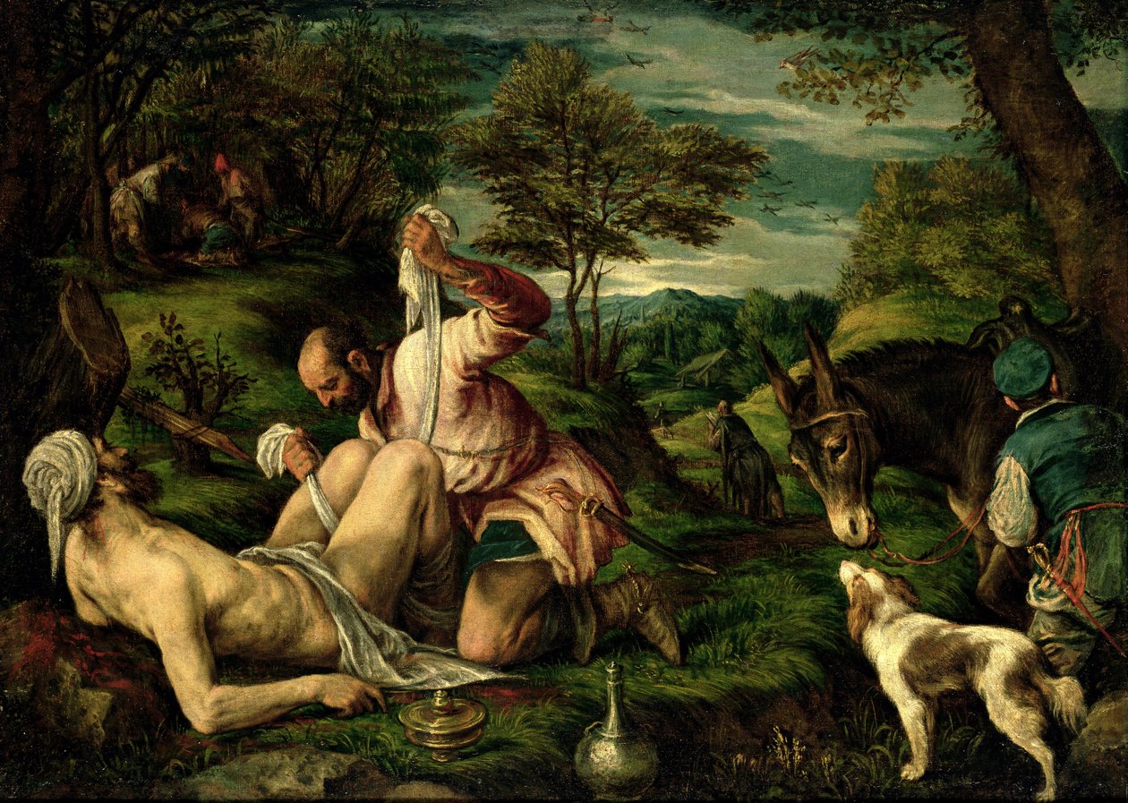 Példabeszéd az irgalmas szamaritánusról, 1575 alkotó: Francesco Bassano
