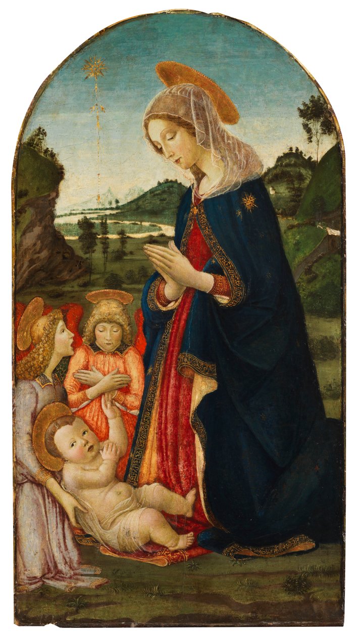 Krisztus imádása két angyallal alkotó: Francesco Botticini
