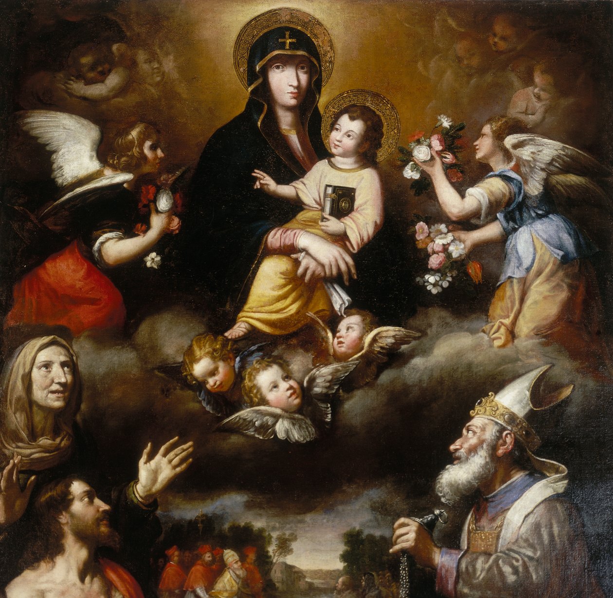 A hó Madonna oltárképe (részlet) alkotó: Francesco Fiasella
