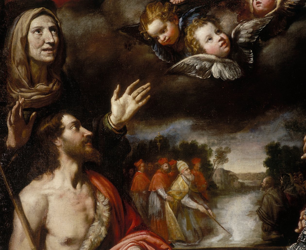 A hó Madonnája oltárképe (részlet): Francesco Fiasella alkotása, a massai Misericordia templomban vagy szentélyben őrzik alkotó: Francesco Fiasella