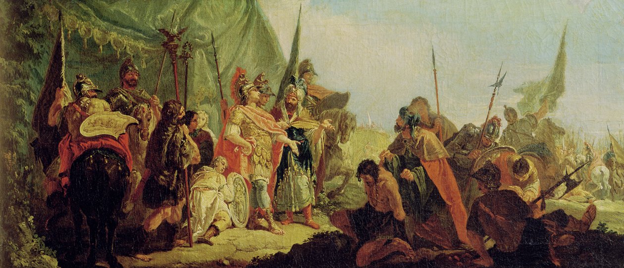 Nagy Sándor (Kr. e. 356-23) és Porus alkotó: Francesco Fontebasso